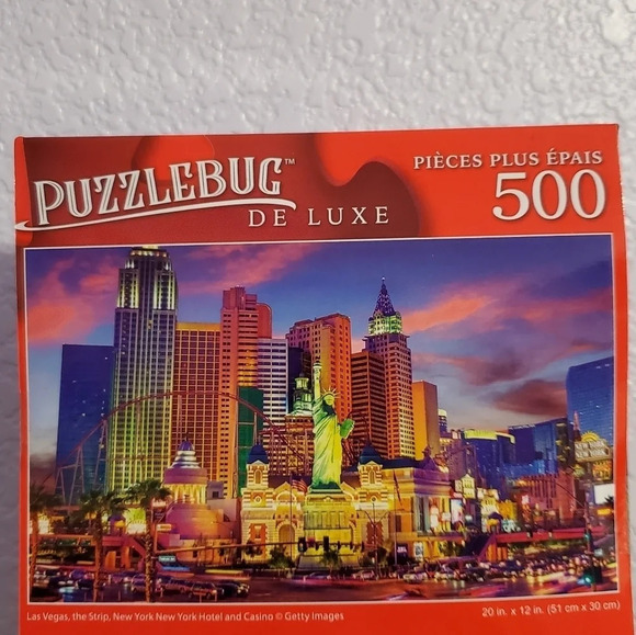 Puzzlebug Deluxe Cra-Z-Art Las Vegas Strip NY Hotel Casino Puzzle 500 PCS 20x12 - Picture 2 of 3